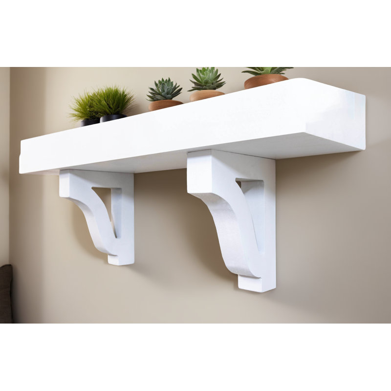 Tablettes flottantes en peuplier avec corbeaux, H 14 po x l 39 po x P 8 po