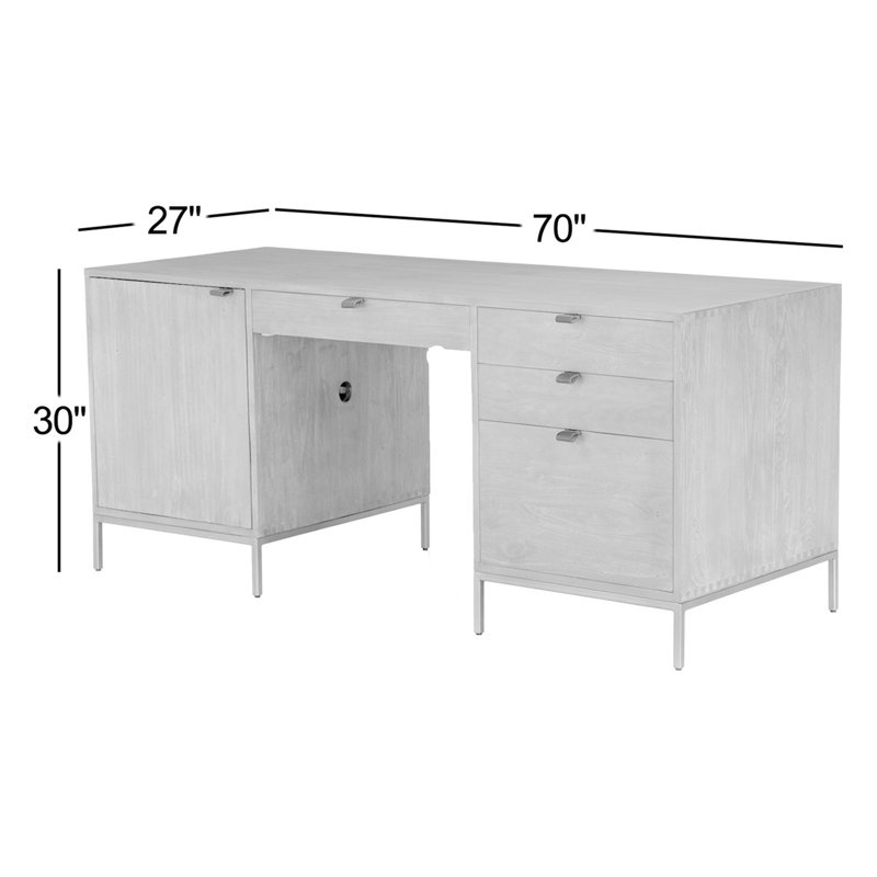 Trey Solid Wood Executive Desk, Auburn Poplar