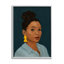 Portrait de femme sophistiquée avec boucles d'oreilles triangles jaunes par Victoria Barnes - Impression sur toile non encadrée-975398065-975186410