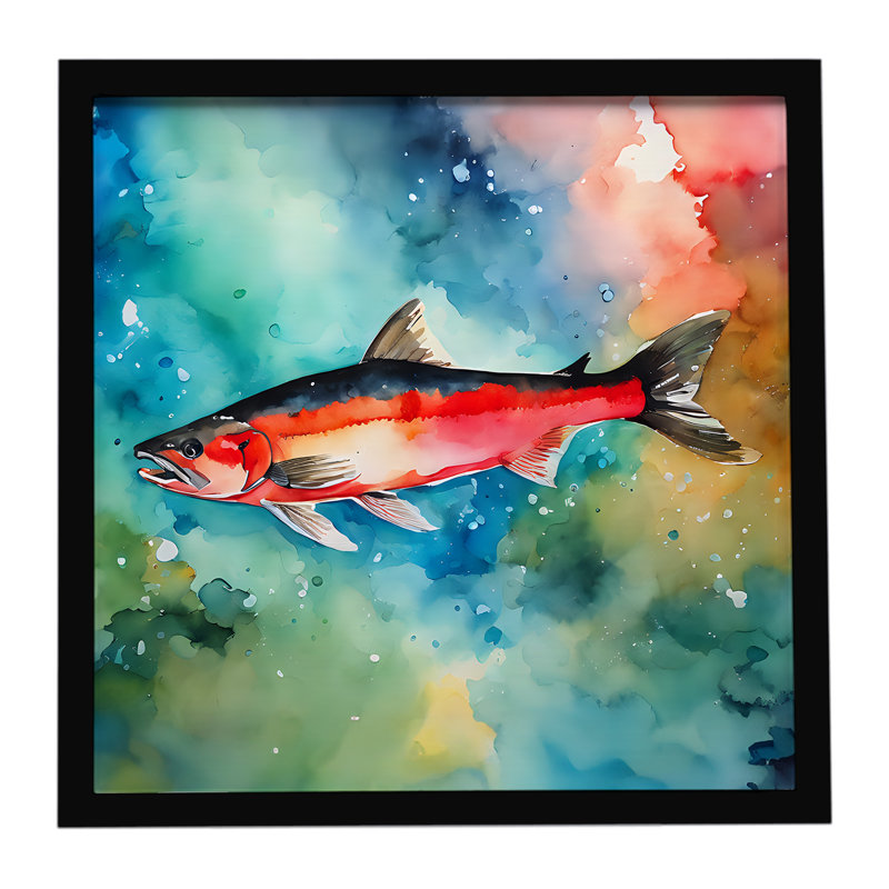Salmon Framed Metal Print