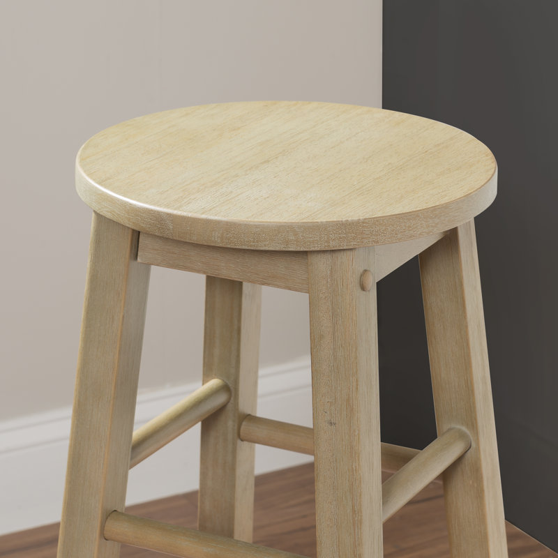 Bernistine Solid Wood Counter/Bar Stool, Bar Stool (29" Seat Height), Graywash
