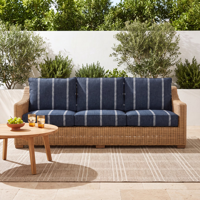Ensemble de coussins d'extérieur Sunbrella, Bleu, L 23 po x P 25 po