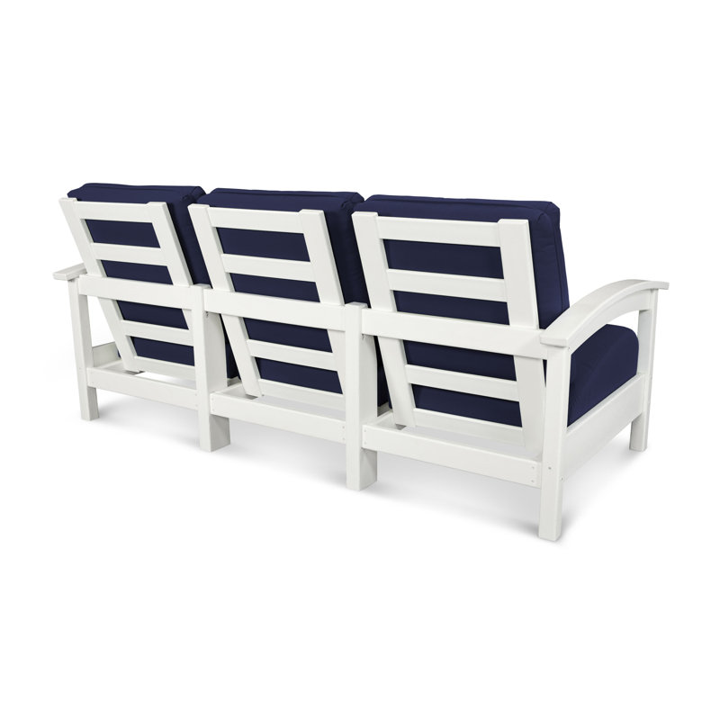 Rockport Club Sofa, Classic White / Navy