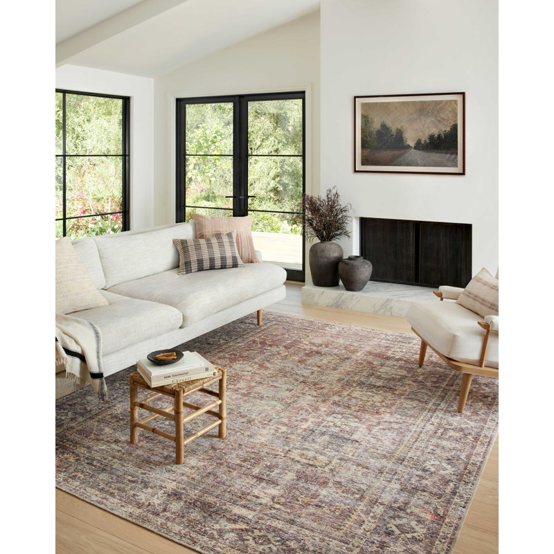 Loloi Amber Lewis Inspired Ivory Synthetic 7'-6" x 9'-6" Vintage Area Rug