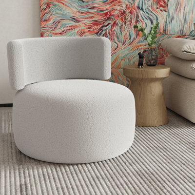 Swivel Accent Chair with Throw Pillow