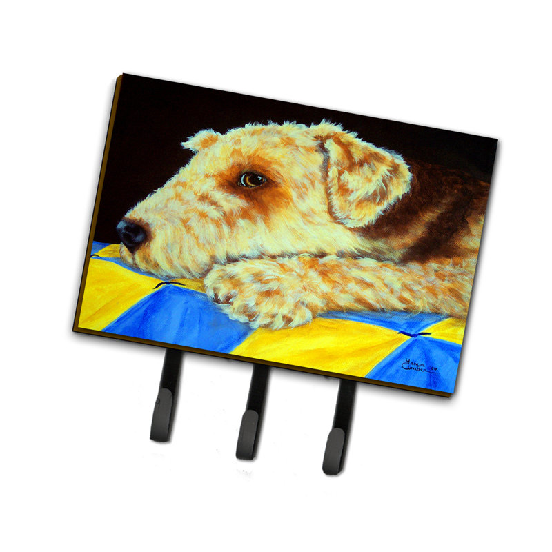 Porte-clés mural avec crochets Airedale Terrier Momma's