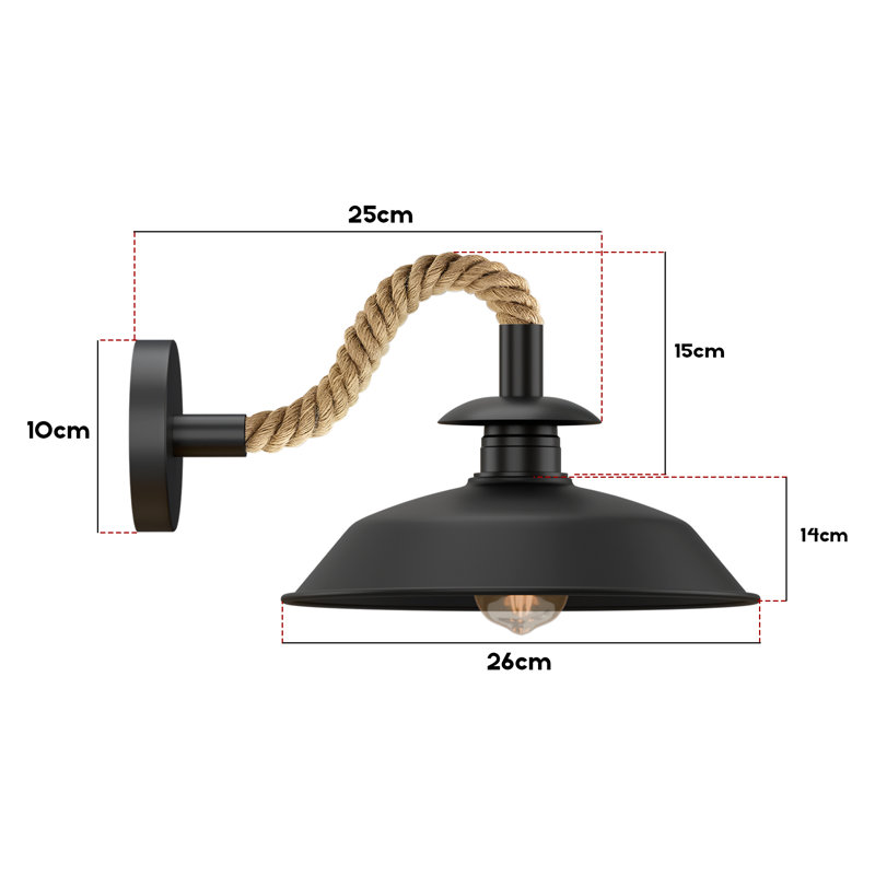 Mairead Armed Sconce, Black, No