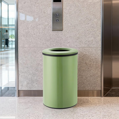 10.6 Gallon/40L Open Top Trash Can Stainless Steel Kitchen Garbage Can with Removable Inner Bucket Commercial Round Recycling Bin for Office Restaurant Kitchen Hotel
