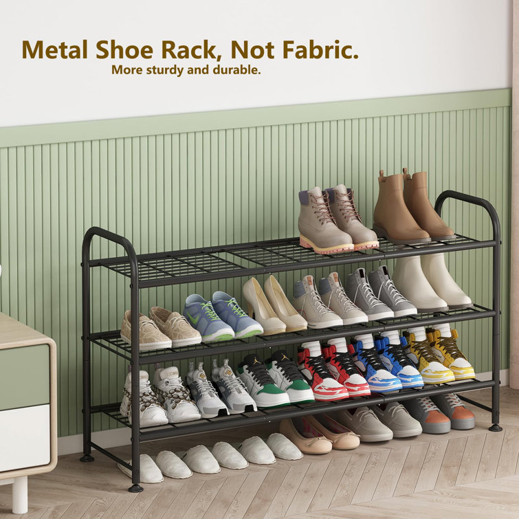 20 Pair Stackable Shoe Rack Rebrilliant Finish: Black