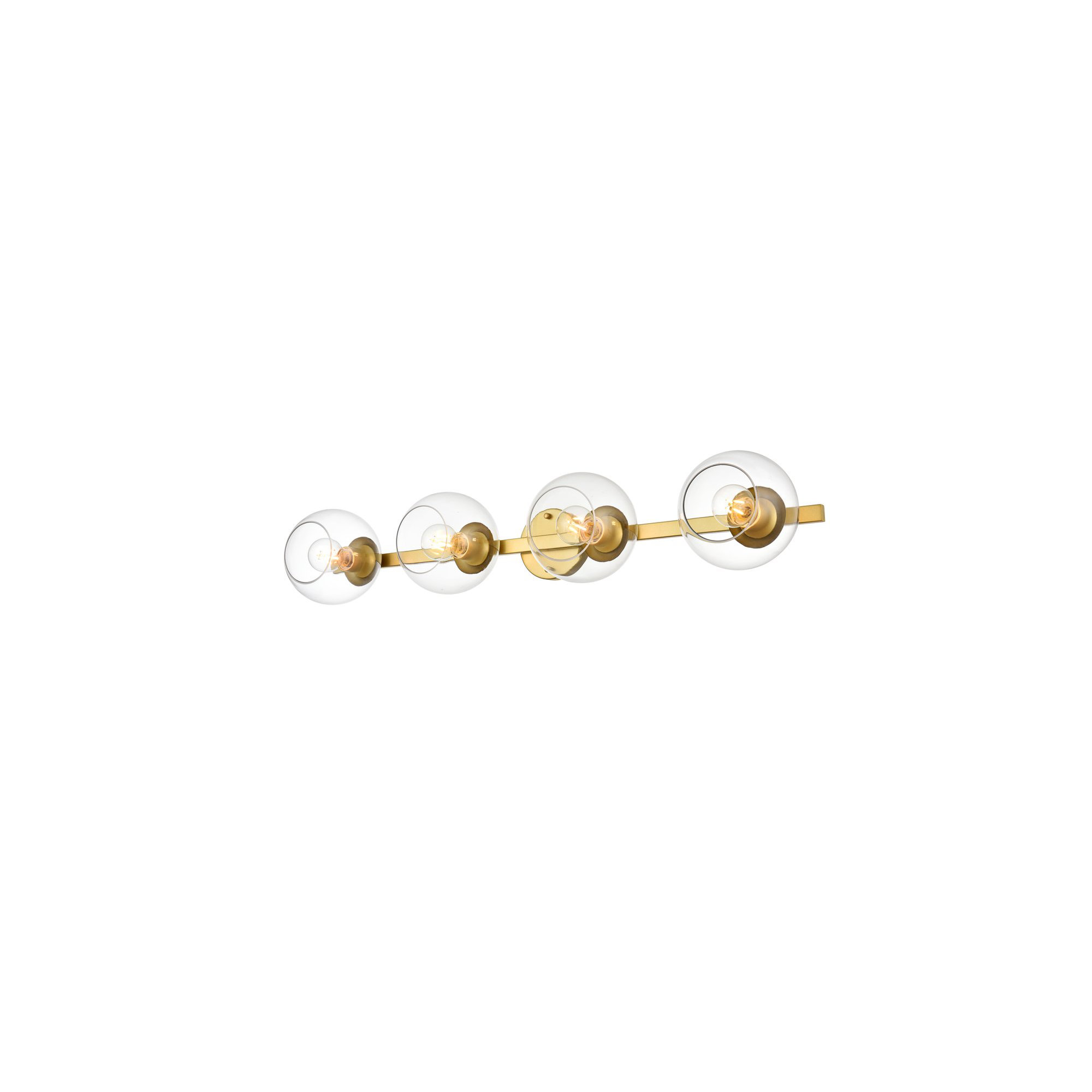 Nathalie 2 Light Glass Dimmable Armed Sconce, Brass, 4 Lights, 7" H x 37" W x 37" D