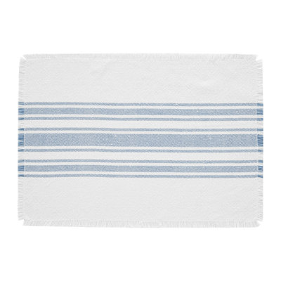 Antique White Stripe Striped Rectangle Placemat