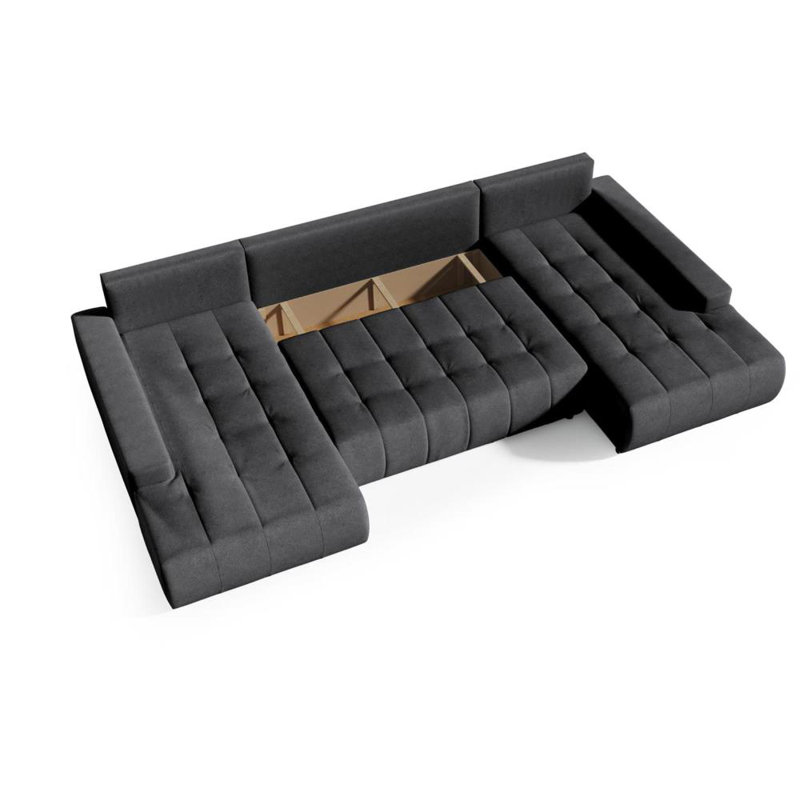 Haussman Corner Sofa Bed, Black