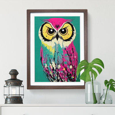 Owl Paint Splash No.1 Abstract - Framed Print