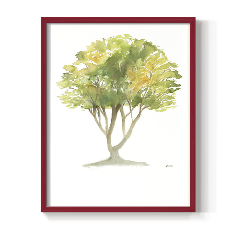 Reproduction encadrée Larbre - bois massif, H 30 po x l 24 po, Rouge