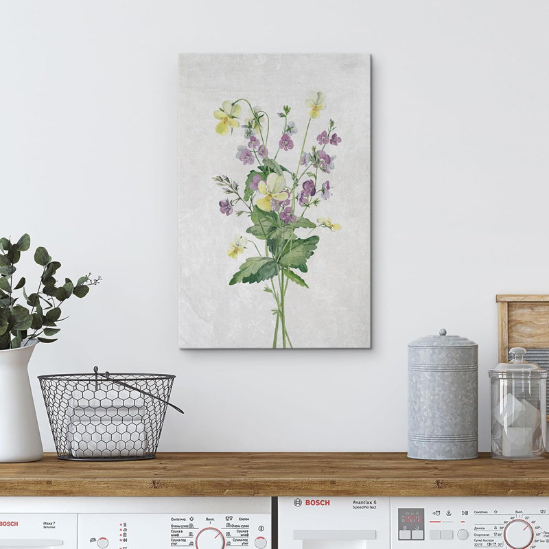«Vibrant Wildflower Pastel Nature Botanical Floral», reproduction sur toile, Toile tendue, H 48 po x l 32 po x P 1,5 po