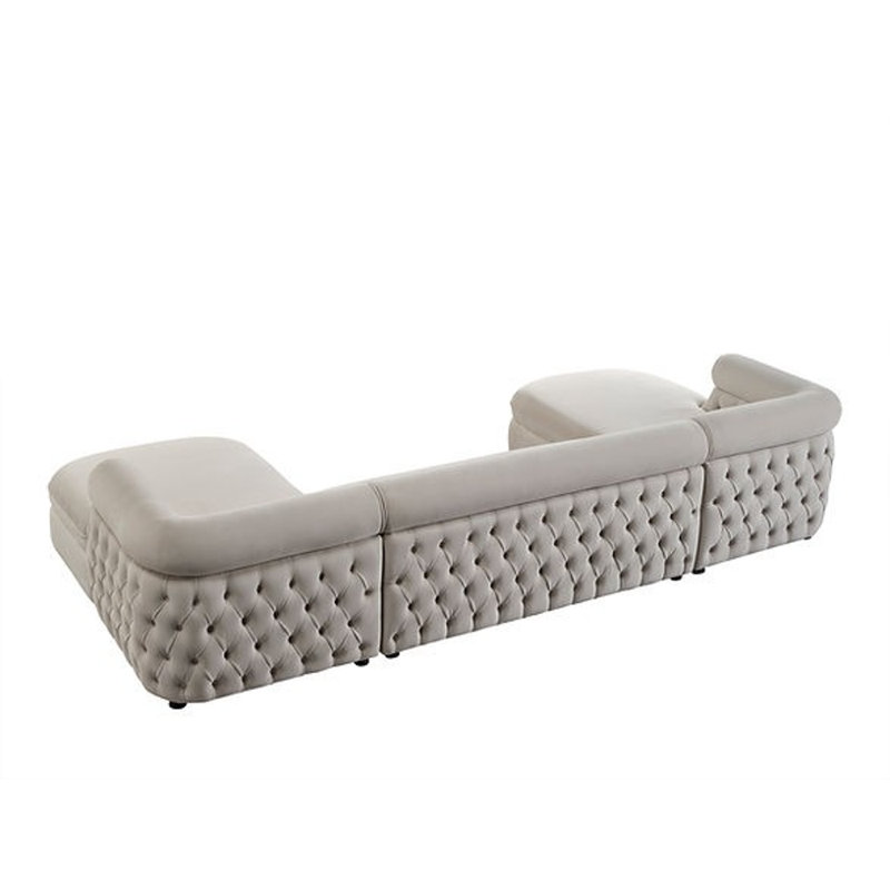 Canapé modulaire Lacarla, Tissu crème