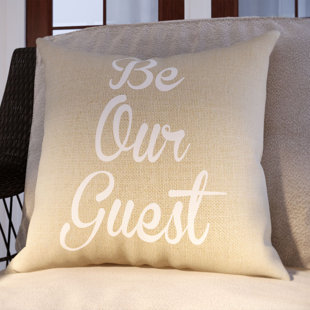 Be Our Guest Throw Pillow Cover 18” x 18” – Blessed in Blush