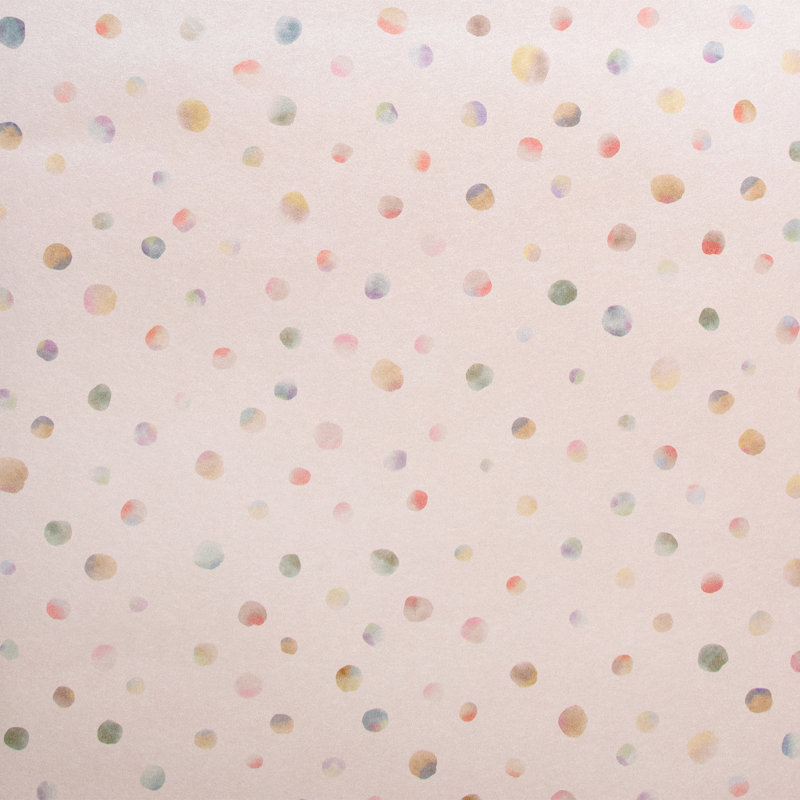 Alaira Smooth Glitter Watercolor Dots 10.05m x 53cm Wallpaper Roll, Rose