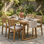 Ensemble de salle à manger 5 pièces pour 4 personnes, ensemble de mobilier d'extérieur avec table rectangulaire, ensemble de table et chaises avec coussins amovibles pour la cour arrière