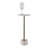 Decorative Round Metal Marble Top Drink Side Table with Pedestal Base for Living Room - Modern Accent Table for Slim Narrow End Table Design - White & Gold-671675196