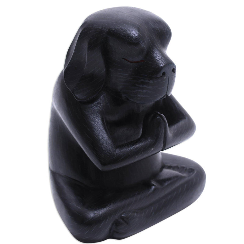 Figurine en bois yoga beagle Shebaka