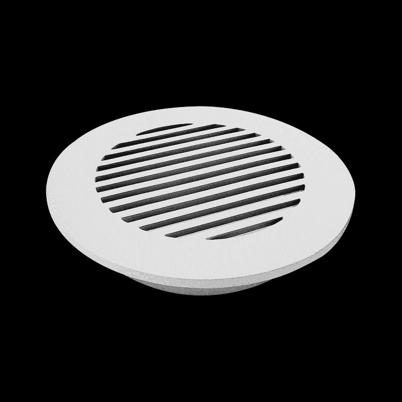 13.5" Modern Linear Air Vent Grille, 12" Round, Cast Aluminum, VR109, White, 9.65" L x 9.65" W x 9.65" H