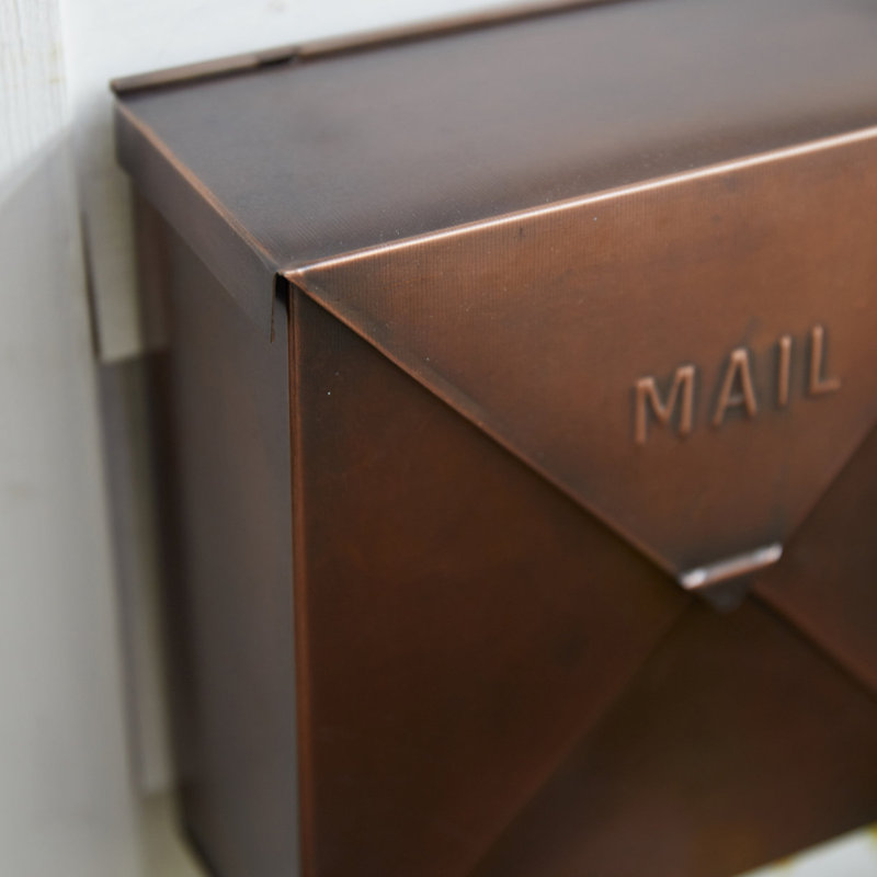 Rockford Aluminum Wall Mounted Mailbox, Copper