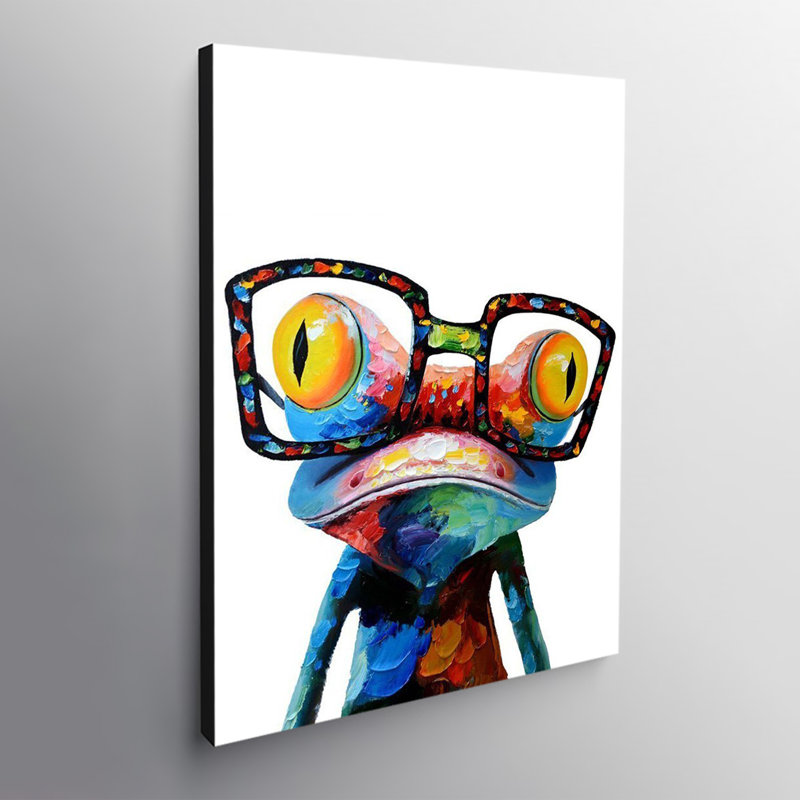 Frog With Glasses - Wrapped Canvas Print, 61cm H x 81.3cm W x 3.8cm D