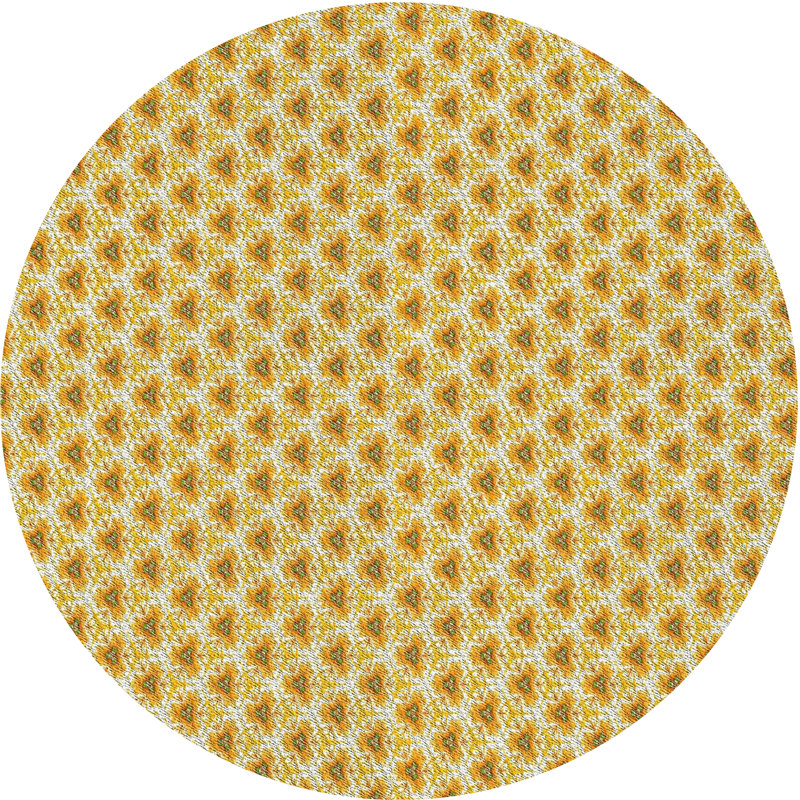 Tapis jaune Power Loom, Rond 5 pi
