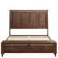 Structure de grand lit avec tête de lit haute et banc de rangement, lit-bateau en bois massif avec coffre de rangement de 64 po, aucun sommier nécessaire-135686715