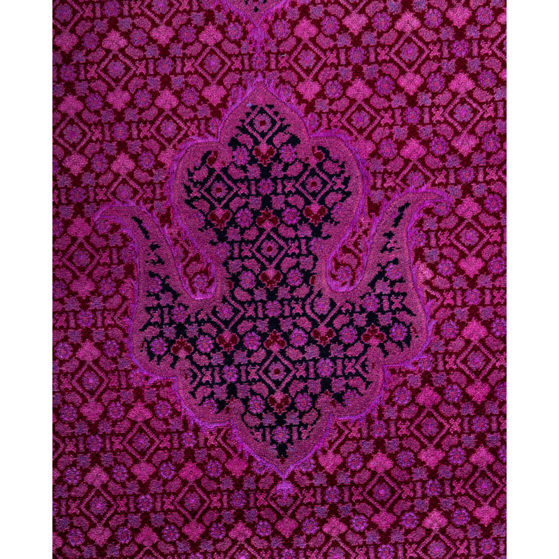 Overdyed Hand-Knotted Wool Modern-Contemporary Purple Area Rug 10' 0" x 14' 2"