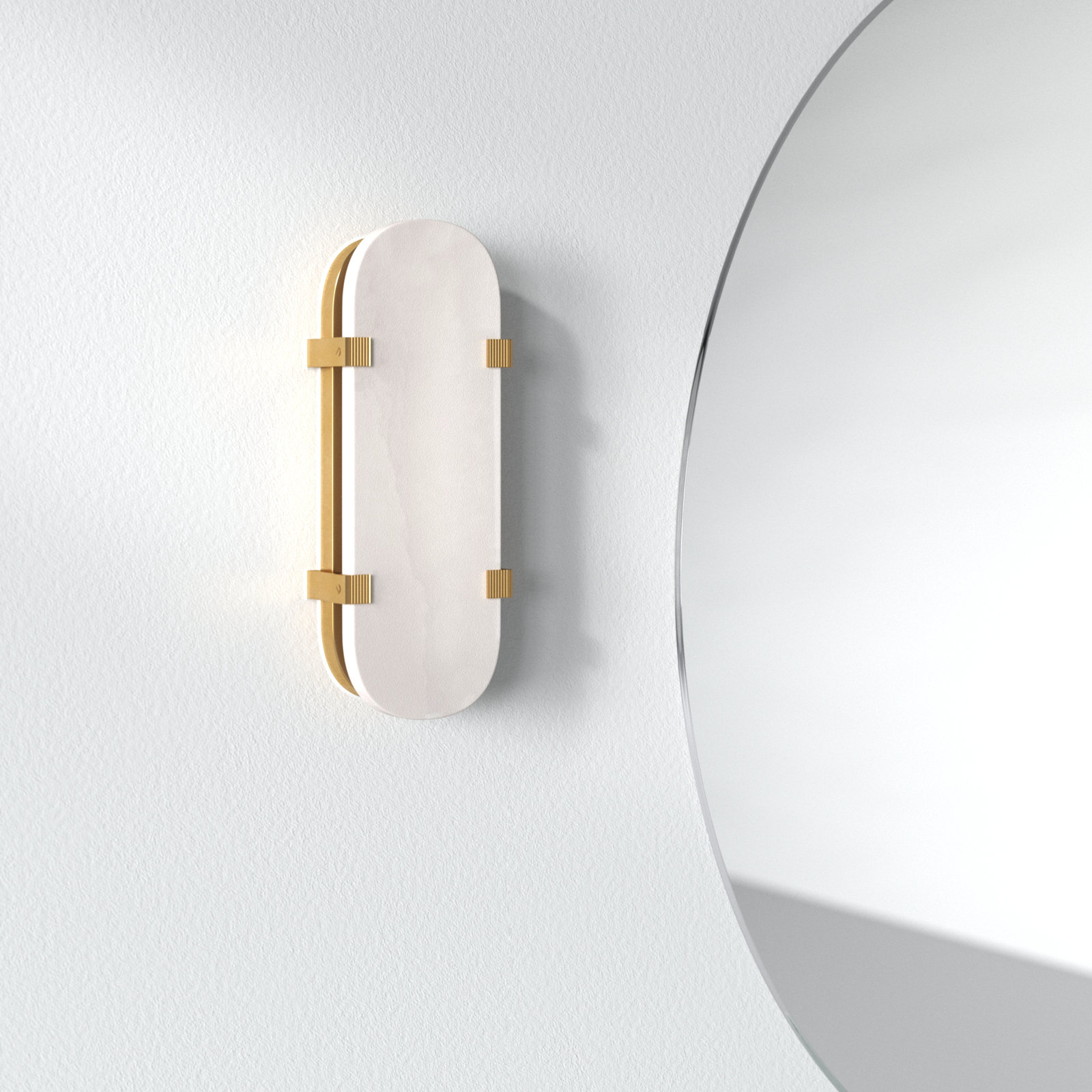Alister Single Light Dimmable LED Flush Mounted Sconce, Aged Brass