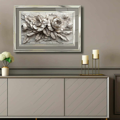 Élégante peinture décorative encadrée, 17,0 po x 25,6 po | 100% verre acrylique (épaisseur: 0,04 pouce) et cadre en bois massif (épaisseur: 1,0 pouce) | Art mural parfait pour le salon, la chambre à coucher et le bureau