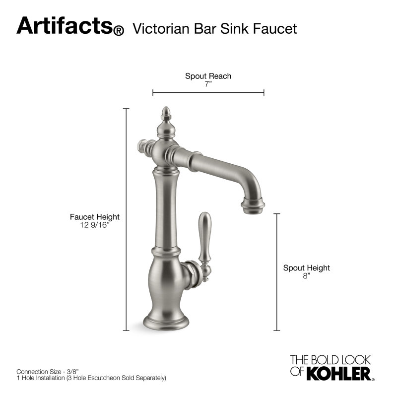 Artifacts® Bar Faucet, Vibrant Brushed Moderne Brass