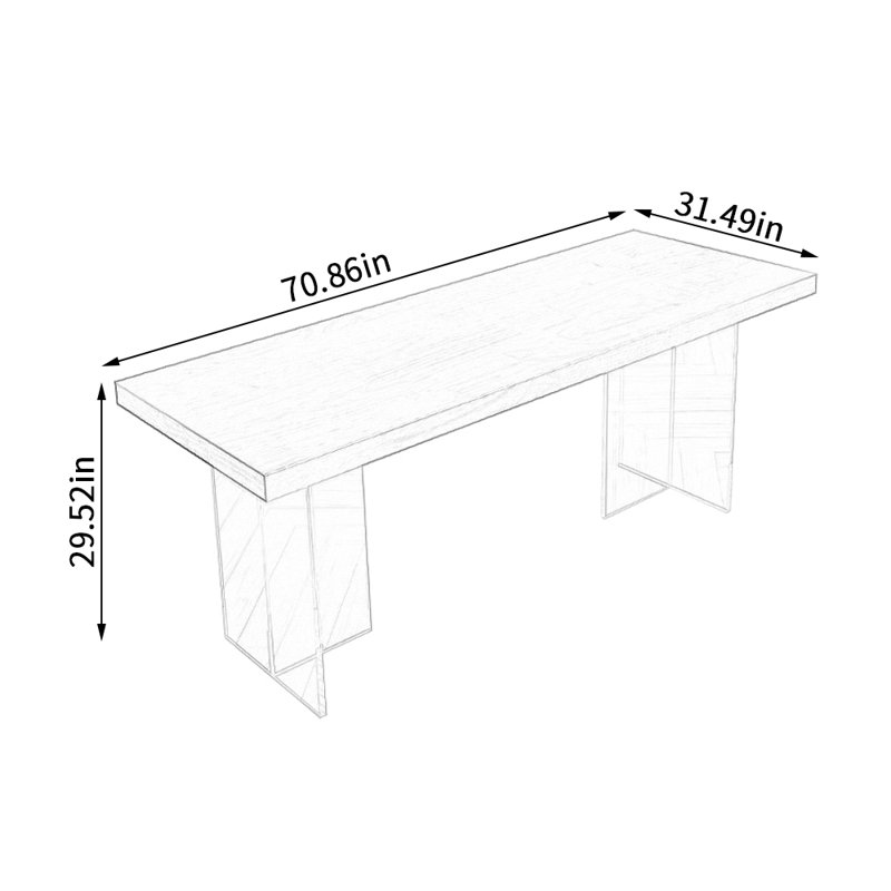 Table de salle à manger L 70,86 po x l 31,49 po, Brun