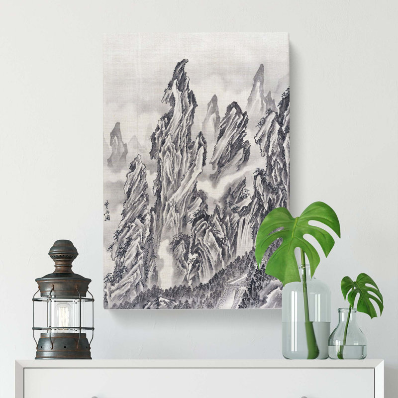 Rocky Landscape by Kawanabe Kyosai - Wrapped Canvas, 60cm H x 40cm W x 3cm D