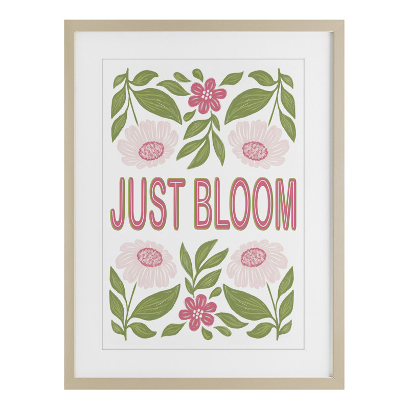 «Just Bloom», reproduction symétrique encadrée de fleurs sous verre, design par Martina Pavlova, H 20 po x l 14 po