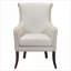 Fauteuil d'appoint rembourré beige matelassé pour adultes, garniture cloutée en bois massif