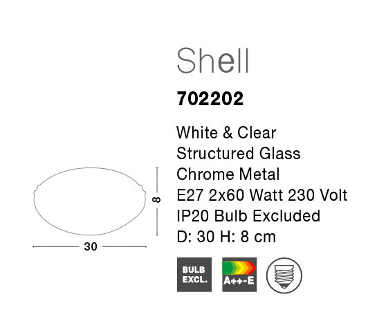 Shell Glass Flush Mount