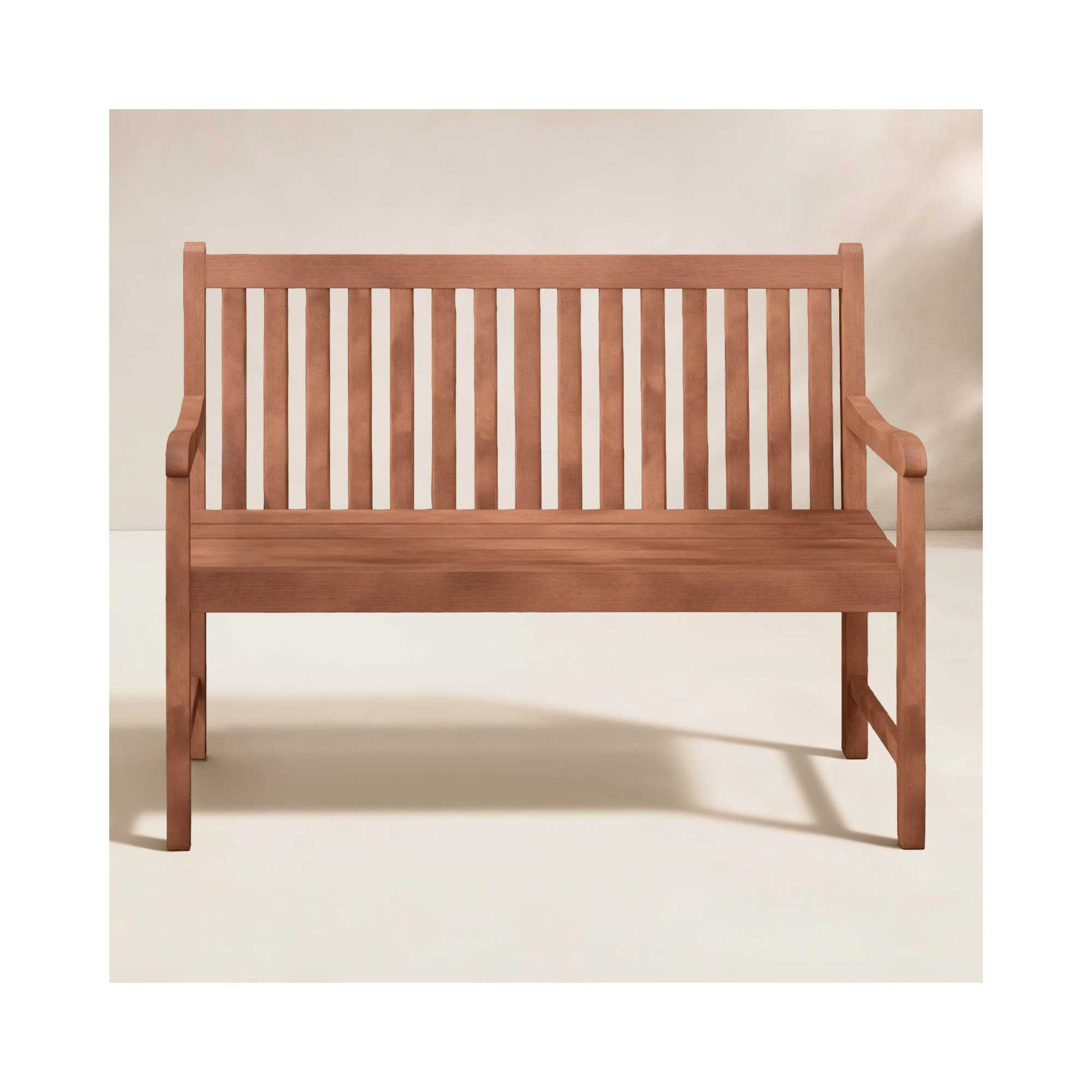 Aundraya Eucalyptus Outdoor Bench, 35" H x 47" W x 19" D