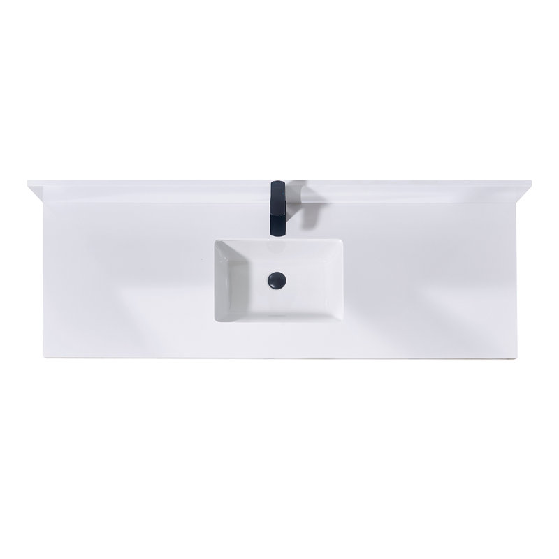 61'' Snow White Ceramic Bathroom Vanity Top with Sink