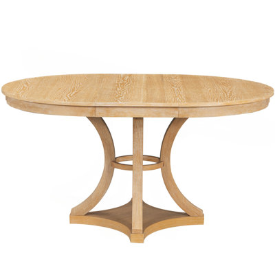 Ensemble 5 pièces de table de salle à manger extensible et 4 chaises rembourrées pour la salle à manger et le salon (naturel)