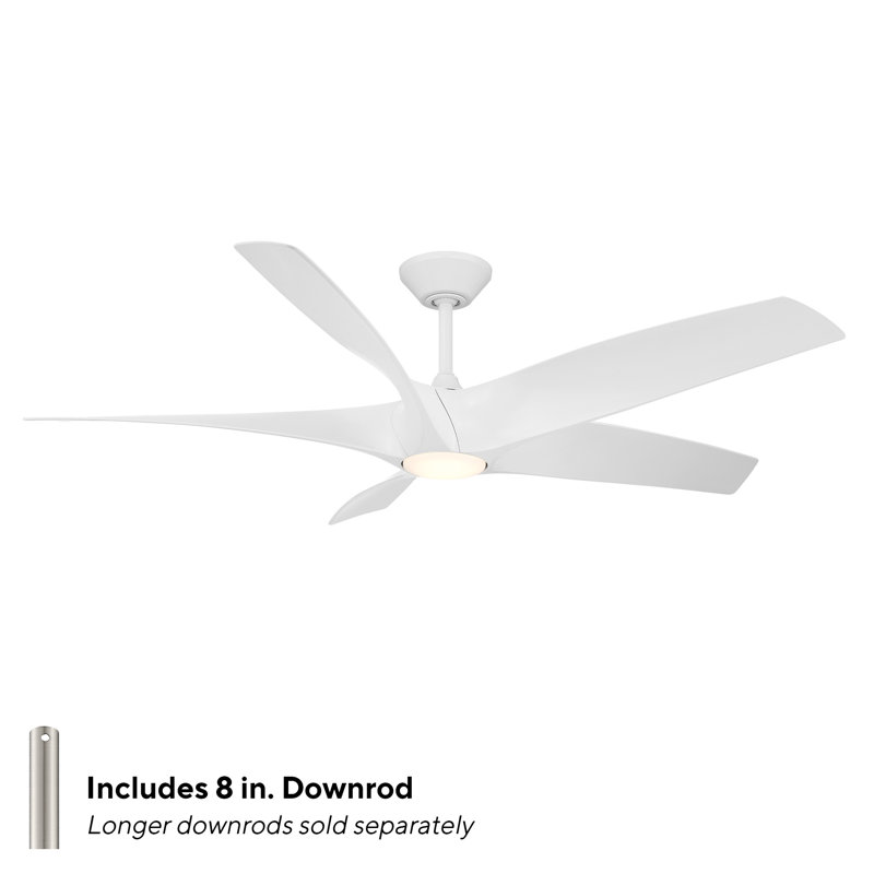 Zephyr 5 5-Blade Smart Ceiling Fan, Matte White