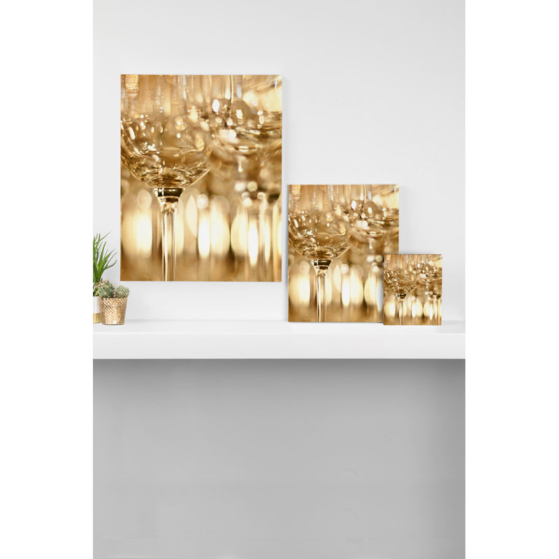 «Wine Glasses», reproduction de photo sur toile, H 20 po x l 16 po x P 1 po