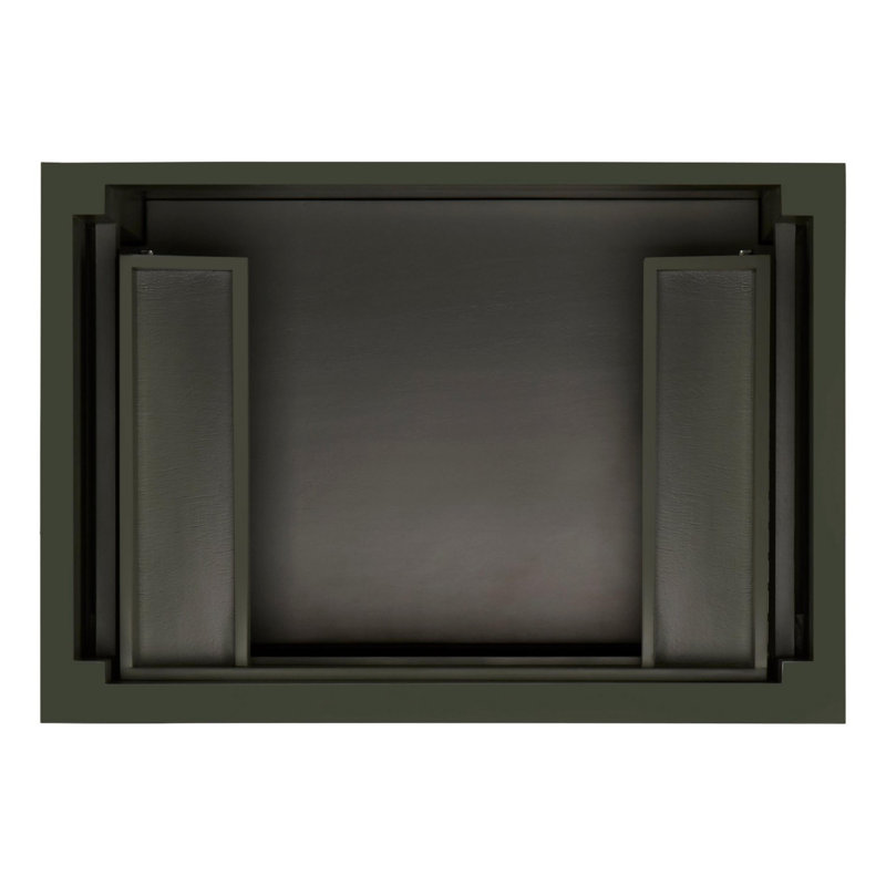 30" Dark Olive Green Mahogany Vanity with Carrara Marble Top