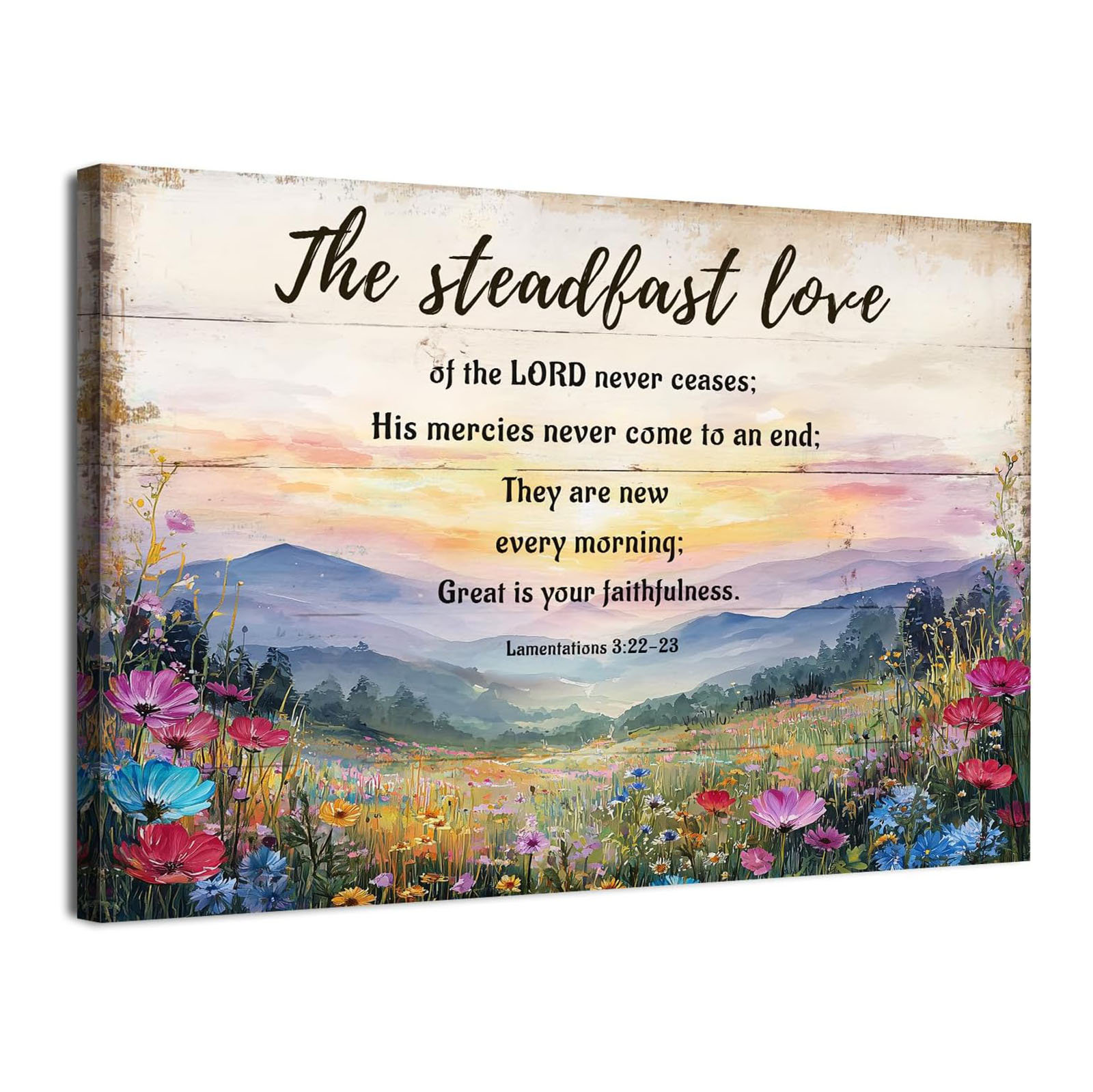 August Grove Christian Wall Art Lamentations 3 Floral Scripture Wall ...