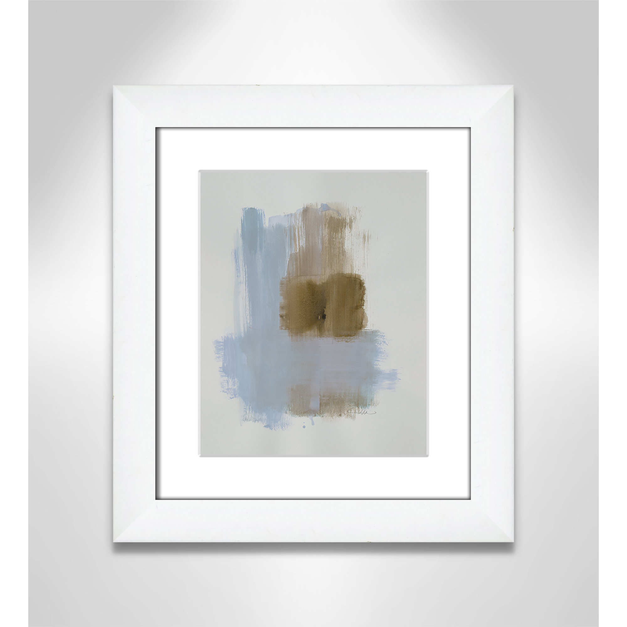 Powder Room Wash IV by Casa Fine Arts, 16.5" H x 14.5" W x 1.25" D  , White Cube Frame Matted