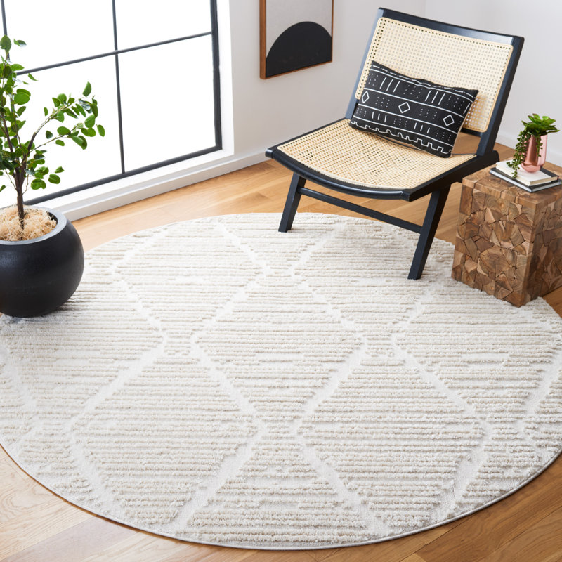 Tapis beige Wolcott, Rond 8 pi