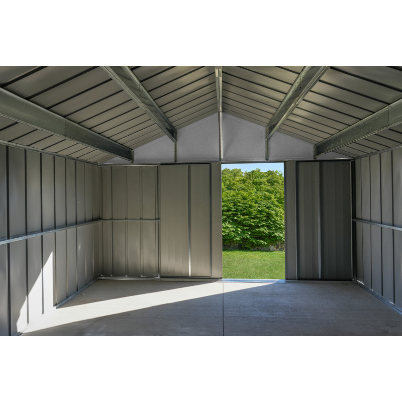 17 ft. Flute Grey Galvanized Steel Storage Shed