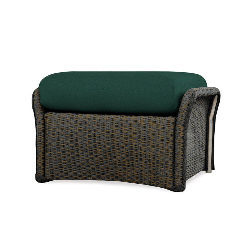 Weekend Retreat Outdoor Ottoman, Consider Indigo, Mink